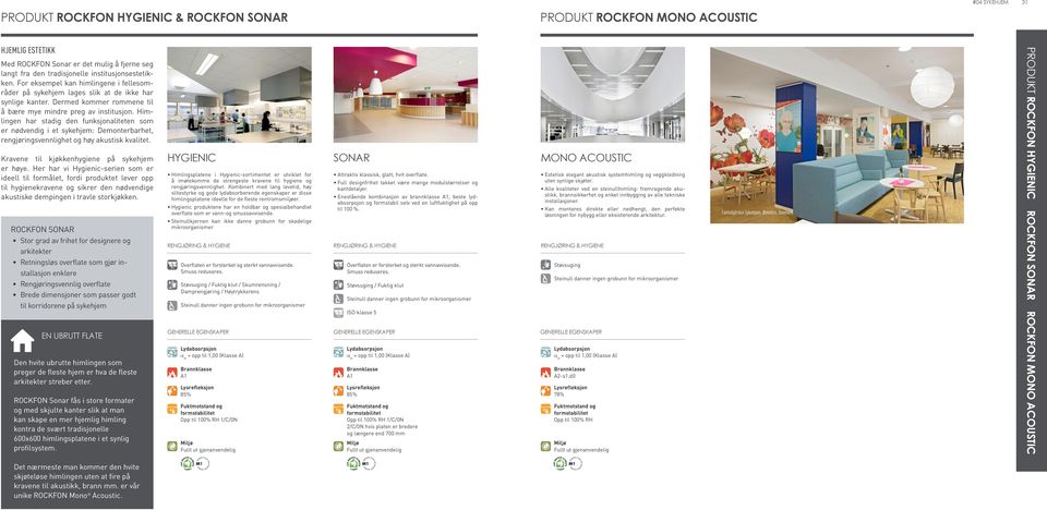 Himlingen har stadig den funksjonaliteten som er nødvendig i et sykehjem: Demonterbarhet, rengjøringsvennlighet og høy akustisk kvalitet.