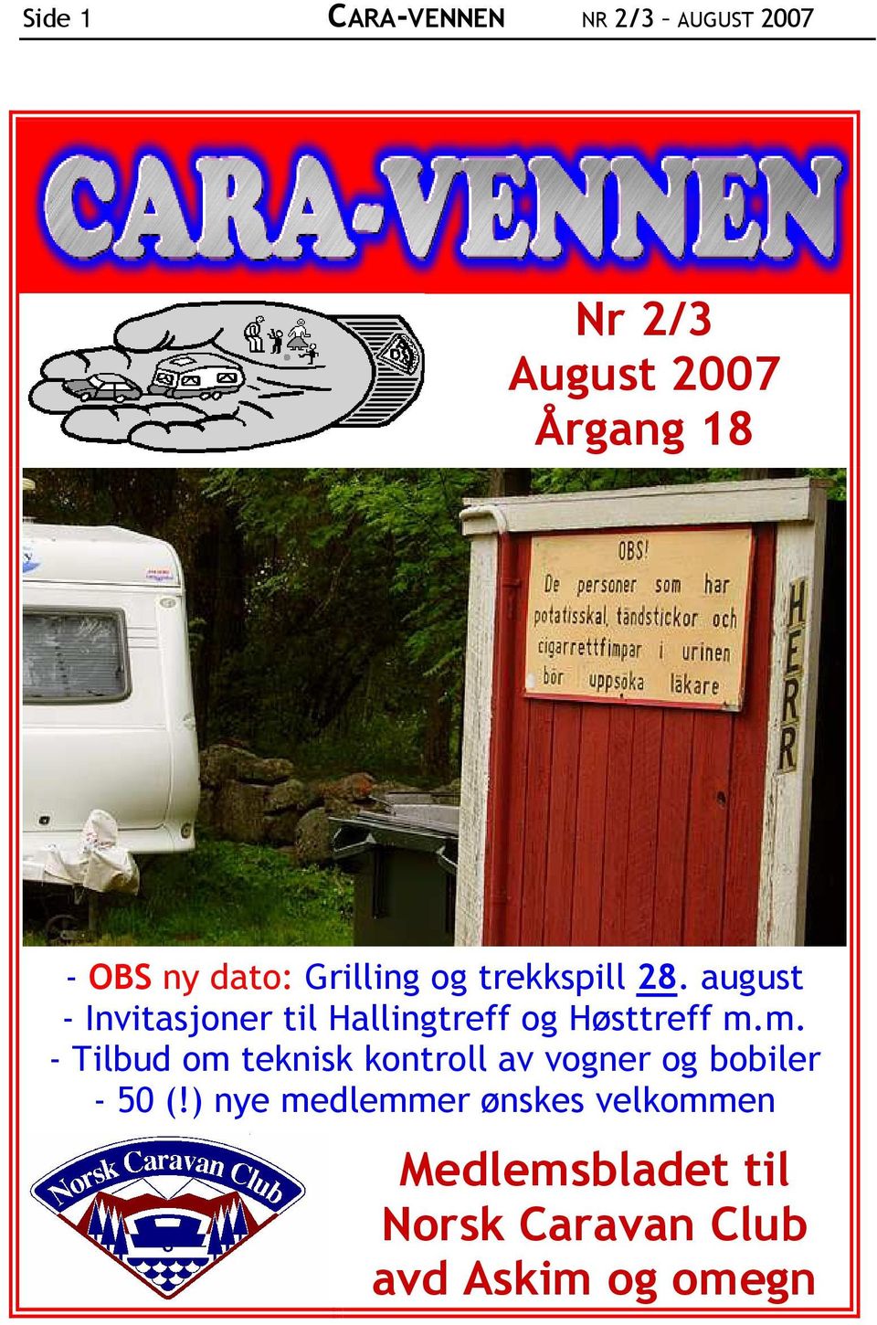 august - Invitasjoner til Hallingtreff og Høsttreff m.