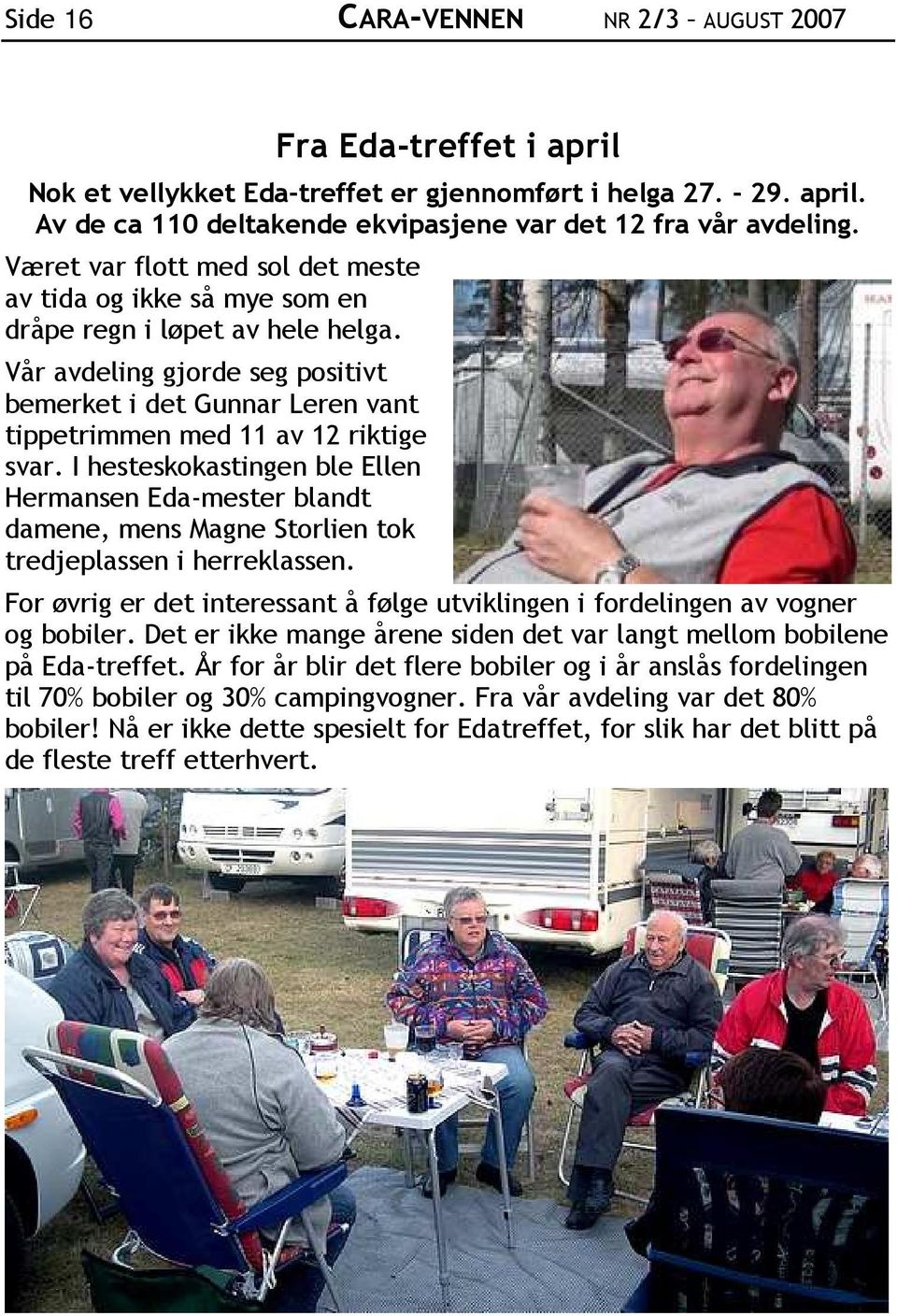 Vår avdeling gjorde seg positivt bemerket i det Gunnar Leren vant tippetrimmen med 11 av 12 riktige svar.