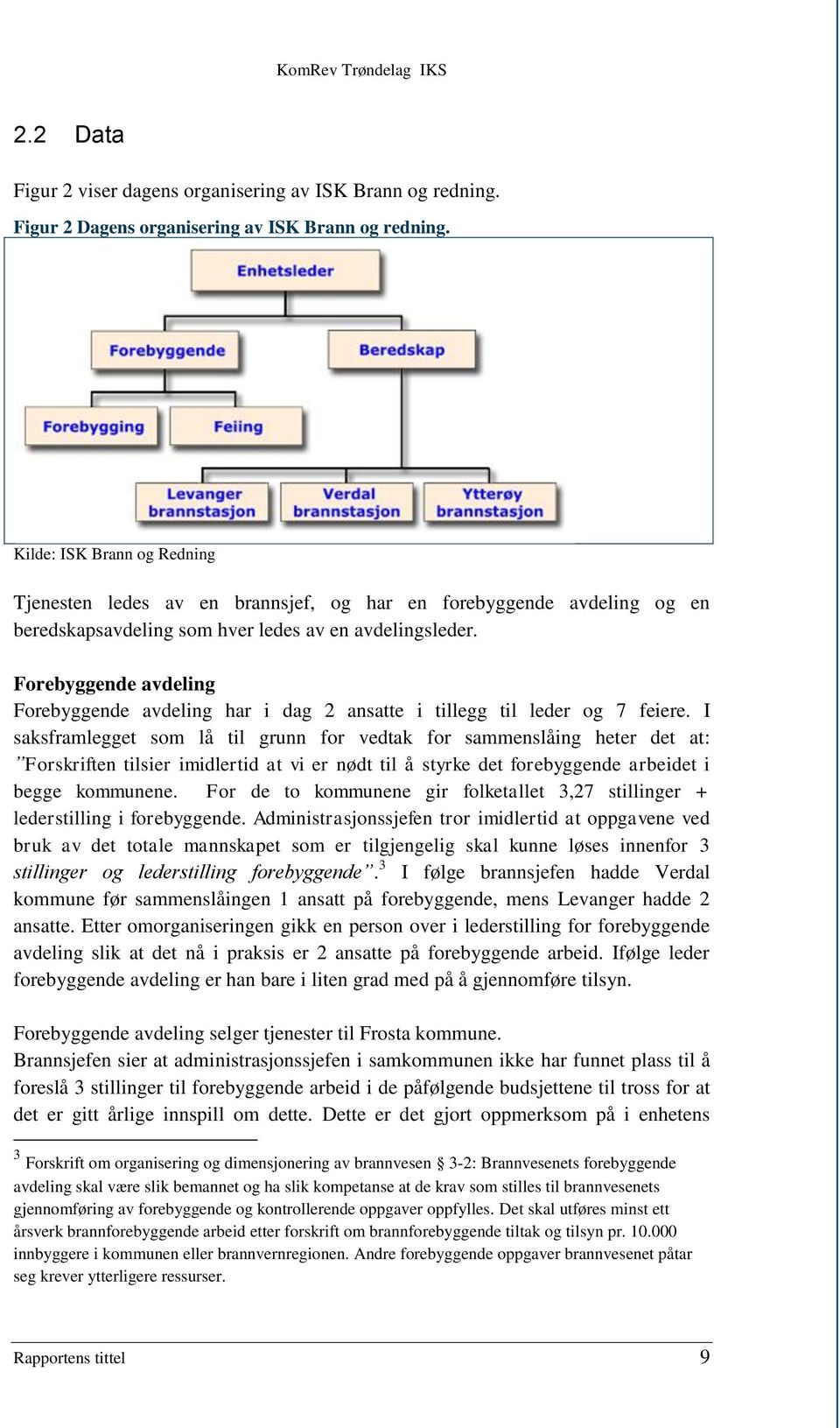 Forebyggende avdeling Forebyggende avdeling har i dag 2 ansatte i tillegg til leder og 7 feiere.