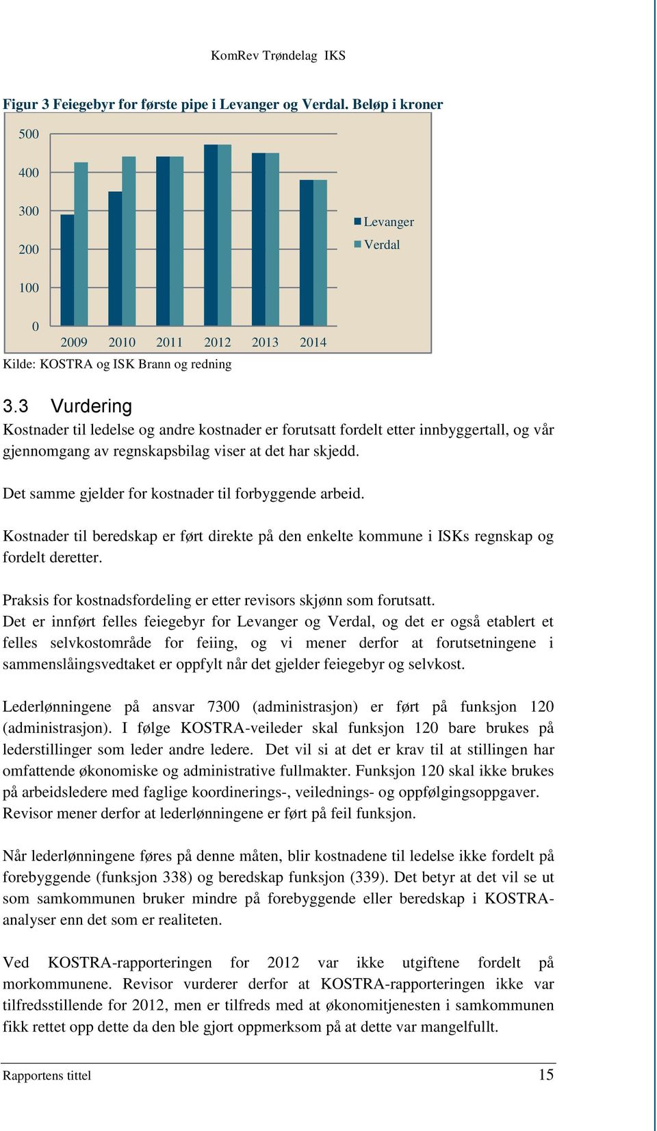 Det samme gjelder for kostnader til forbyggende arbeid. Kostnader til beredskap er ført direkte på den enkelte kommune i ISKs regnskap og fordelt deretter.