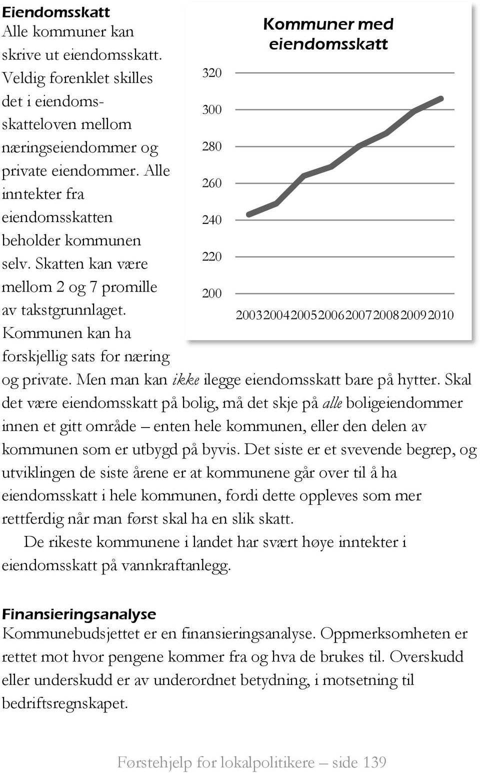 20032004200520062007200820092010 Kommunen kan ha forskjellig sats for næring og private. Men man kan ikke ilegge eiendomsskatt bare på hytter.