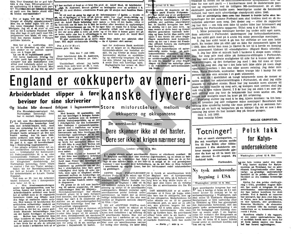 25 med titelen: «Andresens B ank går t11 aksjon mot familien Hamfå tltelen «Dy-nazistisk~ 't sun.»..' "Vi vil med en g8.øj U. ~ M".