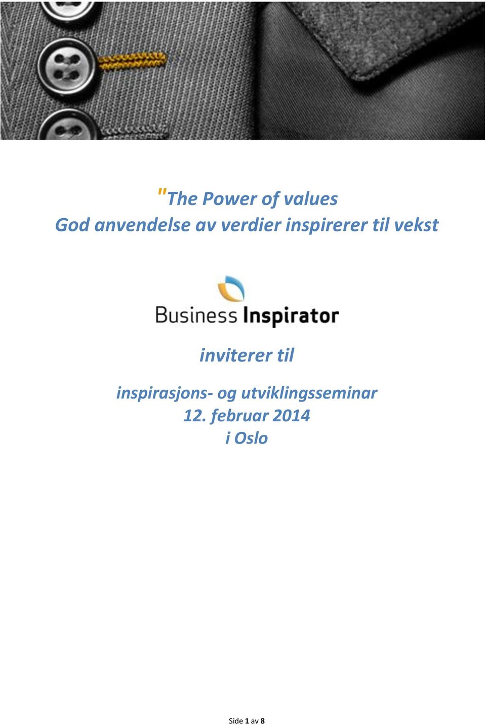 inviterer til inspirasjons- og