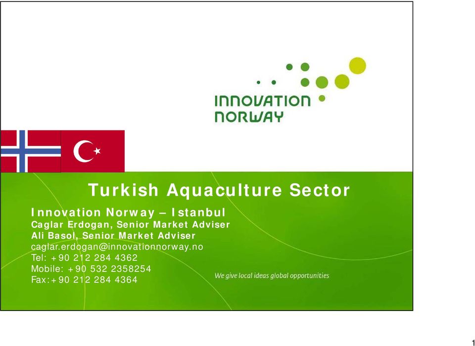 Market Adviser caglar.erdogan@innovationnorway.