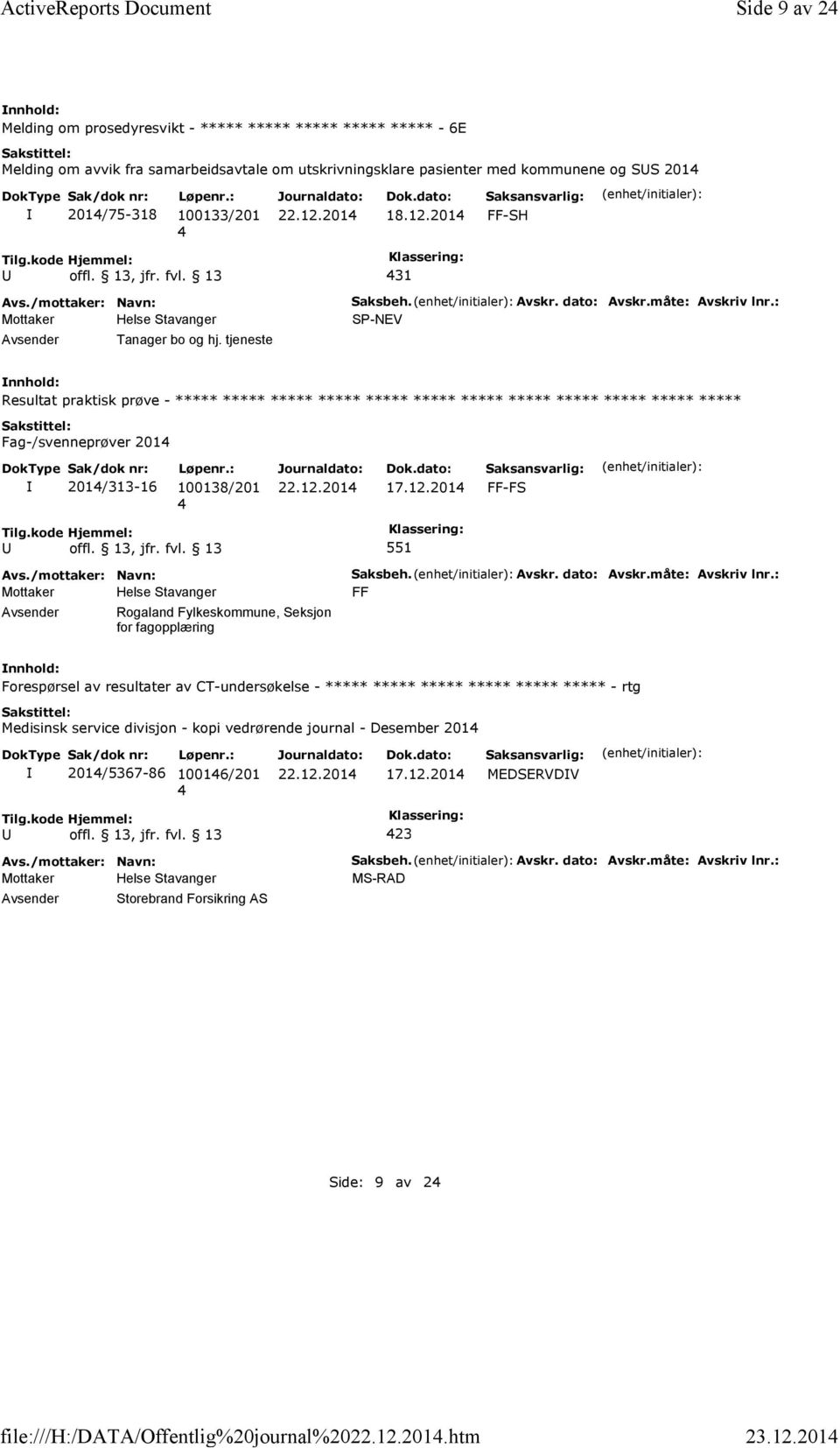 201 FF-SH 31 Tanager bo og hj. tjeneste Saksbeh. Avskr. dato: Avskr.måte: Avskriv lnr.