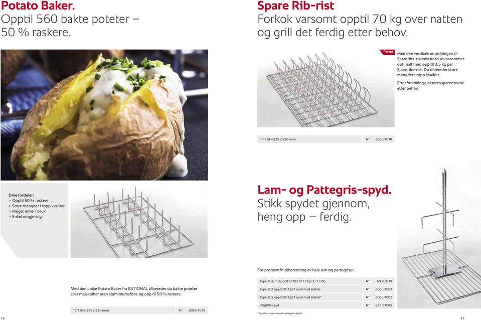 Etter forkoking glasseres spareribsene etter behov. 1/1 GN (325 x 530 mm) N : 6035.