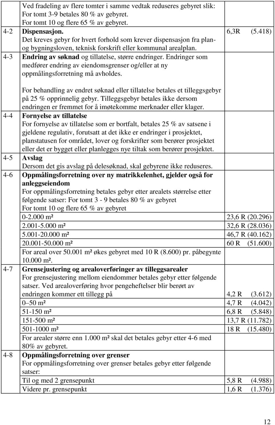 Endringer som medfører endring av eiendomsgrenser og/eller at ny oppmålingsforretning må avholdes. 6,3R (5.