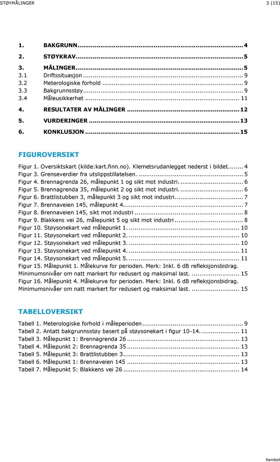 Grenseverdier fra utslippstillatelsen.... 5 Figur 4. Brennagrenda 26, målepunkt 1 og sikt mot industri.... 6 Figur 5. Brennagrenda 35, målepunkt 2 og sikt mot industri.... 6 Figur 6.