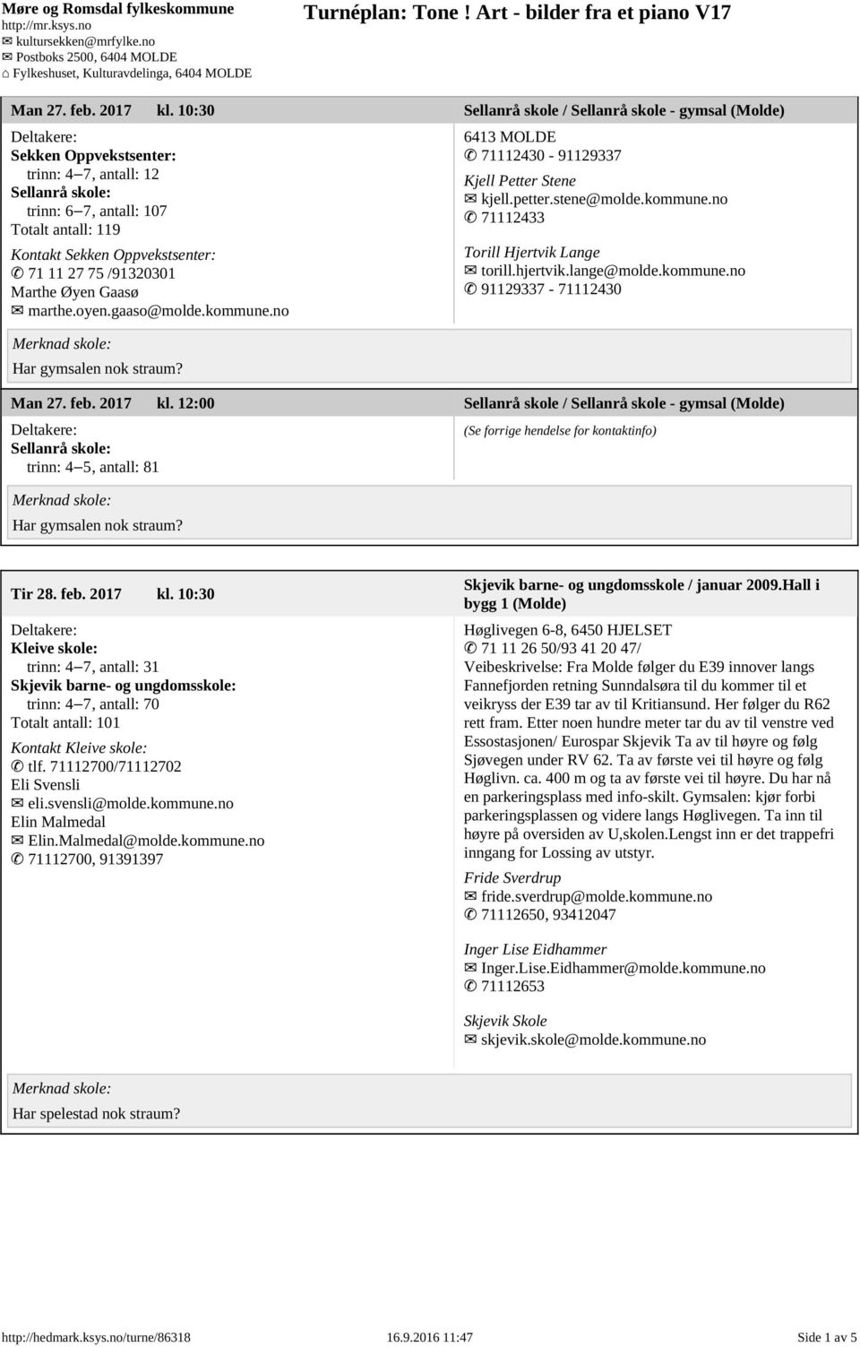 75 /91320301 Marthe Øyen Gaasø marthe.oyen.gaaso@molde.kommune.no 6413 MOLDE 71112430-91129337 Kjell Petter Stene kjell.petter.stene@molde.kommune.no 71112433 Torill Hjertvik Lange torill.hjertvik.