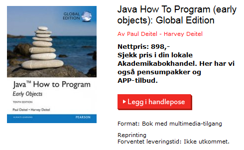 Støtteliteratur Deitel & Deitel: Java How to Program Spesielt