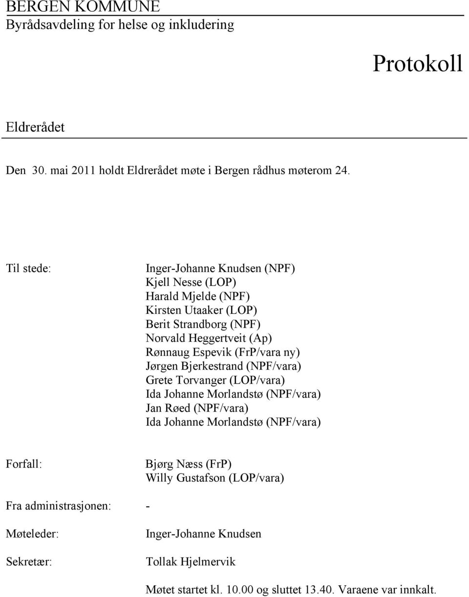 (FrP/vara ny) Jørgen Bjerkestrand (NPF/vara) Grete Torvanger (LOP/vara) Ida Johanne Morlandstø (NPF/vara) Jan Røed (NPF/vara) Ida Johanne Morlandstø (NPF/vara)