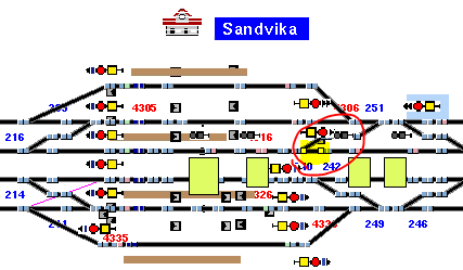 11 3.3 Endringer i datagrunnlag Figur 8: Sporveksler på Sandvika med feil hastighet Sporveksler på Sandvika, 240/242 hadde tilsynelatende hastighet 80 km/t i avvik og 50 km/t i hovedspor.
