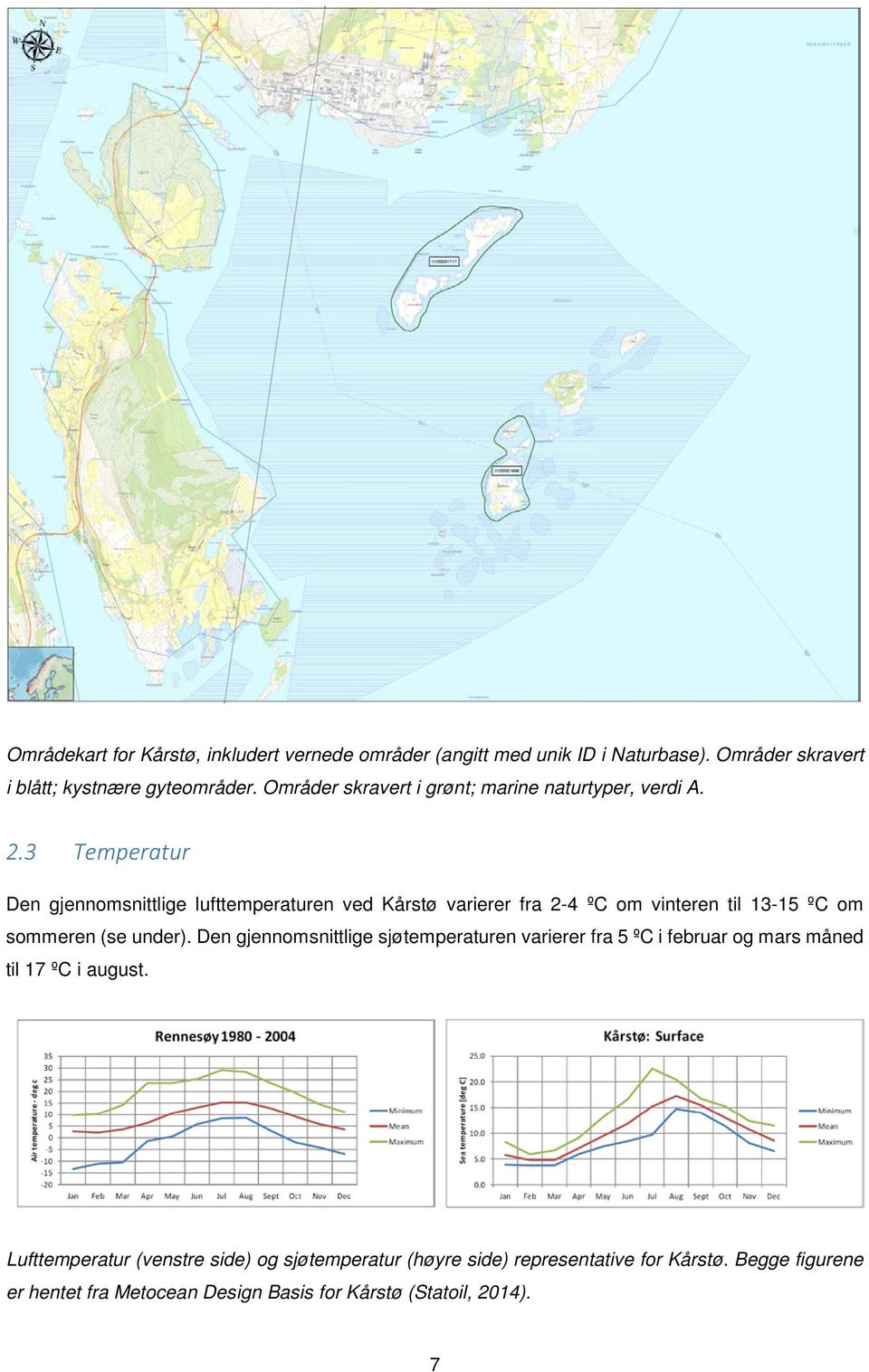 3 Temperatur Den gjennomsnittlige lufttemperaturen ved Kårstø varierer fra 2-4 ºC om vinteren til 13-15 ºC om sommeren (se under).