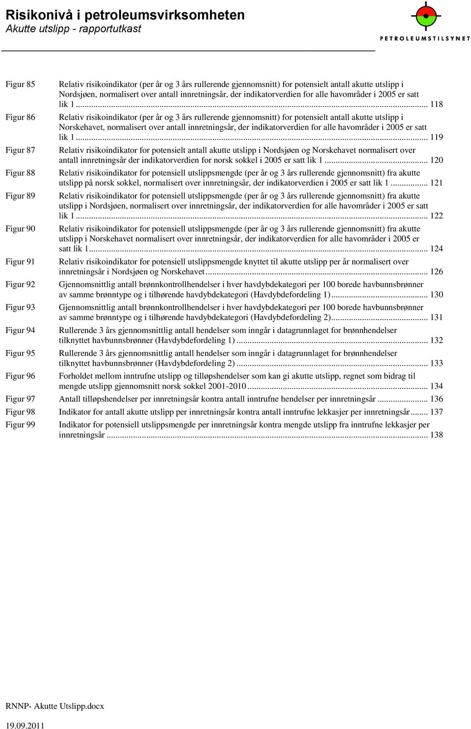 .. 118 Relativ risikoindikator (per år og 3 års rullerende gjennomsnitt) for potensielt antall akutte utslipp i Norskehavet, normalisert over antall innretningsår, der indikatorverdien for alle