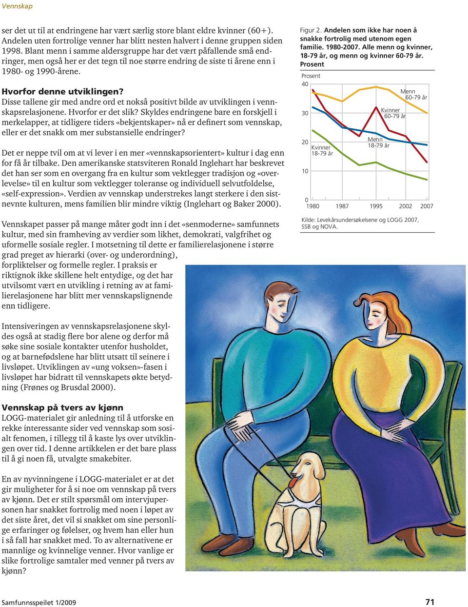 Disse tallene gir med andre ord et nokså positivt bilde av utviklingen i vennskapsrelasjonene. Hvorfor er det slik?