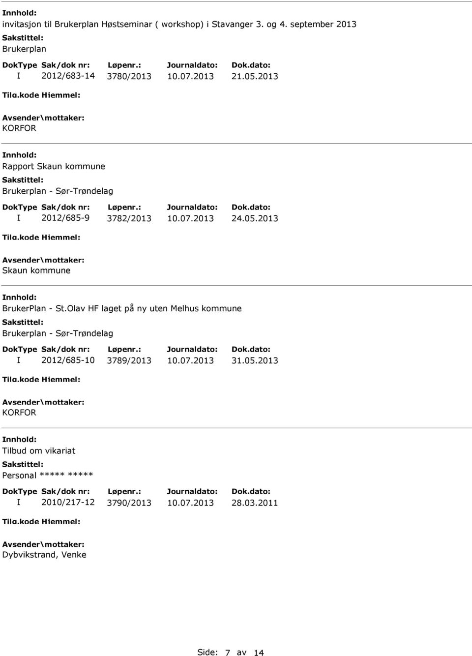 2013 Rapport Skaun kommune Brukerplan - Sør-Trøndelag 2012/685-9 3782/2013 24.05.