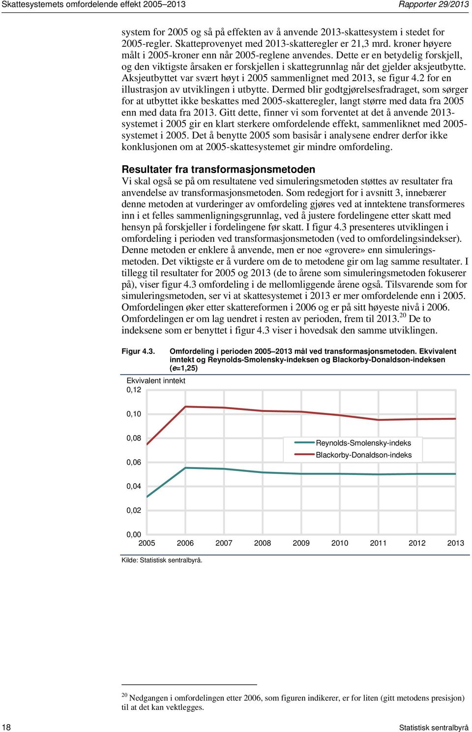 Dette er en betydelig forskjell, og den viktigste årsaken er forskjellen i skattegrunnlag når det gjelder aksjeutbytte. Aksjeutbyttet var svært høyt i 2005 sammenlignet med 2013, se figur 4.