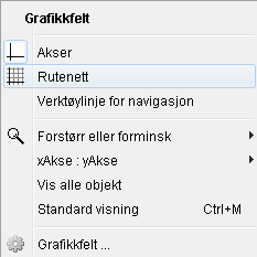 Oppsett av skjermbildet Når vi bruker GeoGebra til arbeid med funksjoner, er det som oftest smart å velge oppsettet Algebra og grafikk.