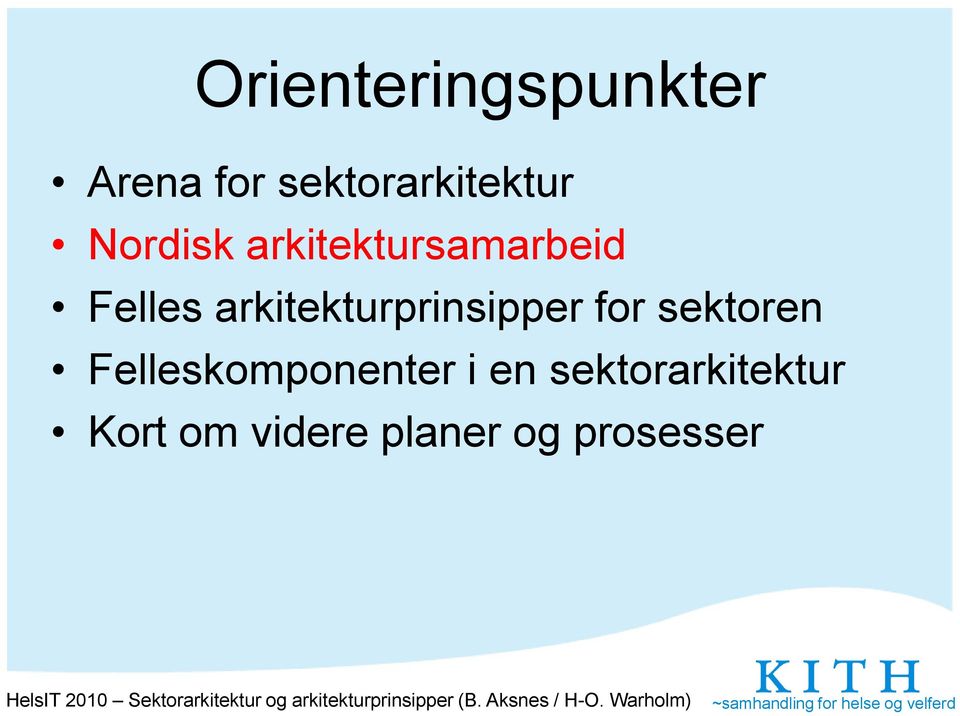 arkitekturprinsipper for sektoren