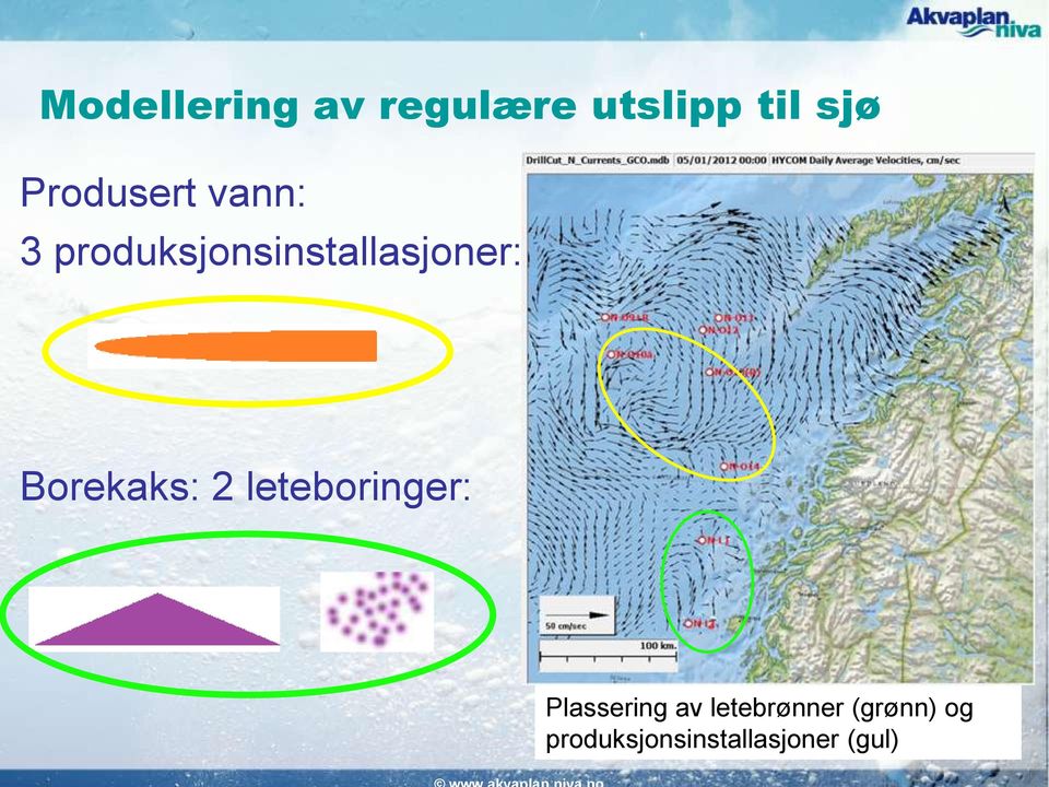 Borekaks: 2 leteboringer: Plassering av