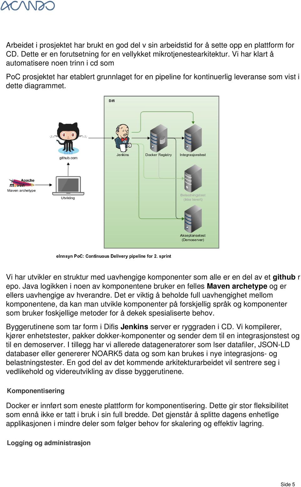 Vi har utvikler en struktur med uavhengige komponenter som alle er en del av et github r epo.