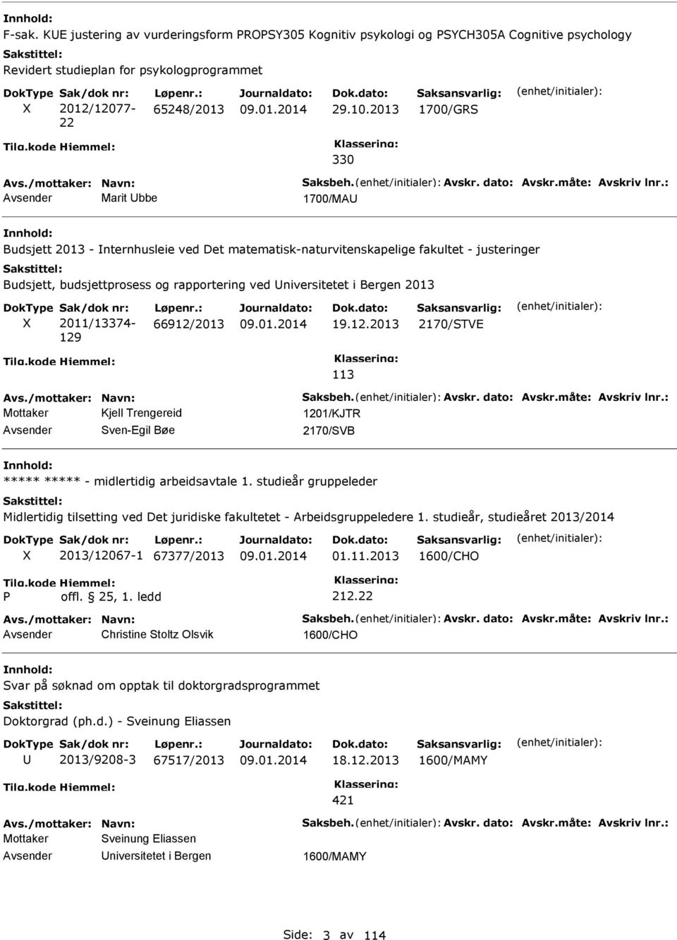 : Marit bbe 1700/MA Budsjett 2013 - nternhusleie ved Det matematisk-naturvitenskapelige fakultet - justeringer Budsjett, budsjettprosess og rapportering ved niversitetet i Bergen 2013 2011/13374-129