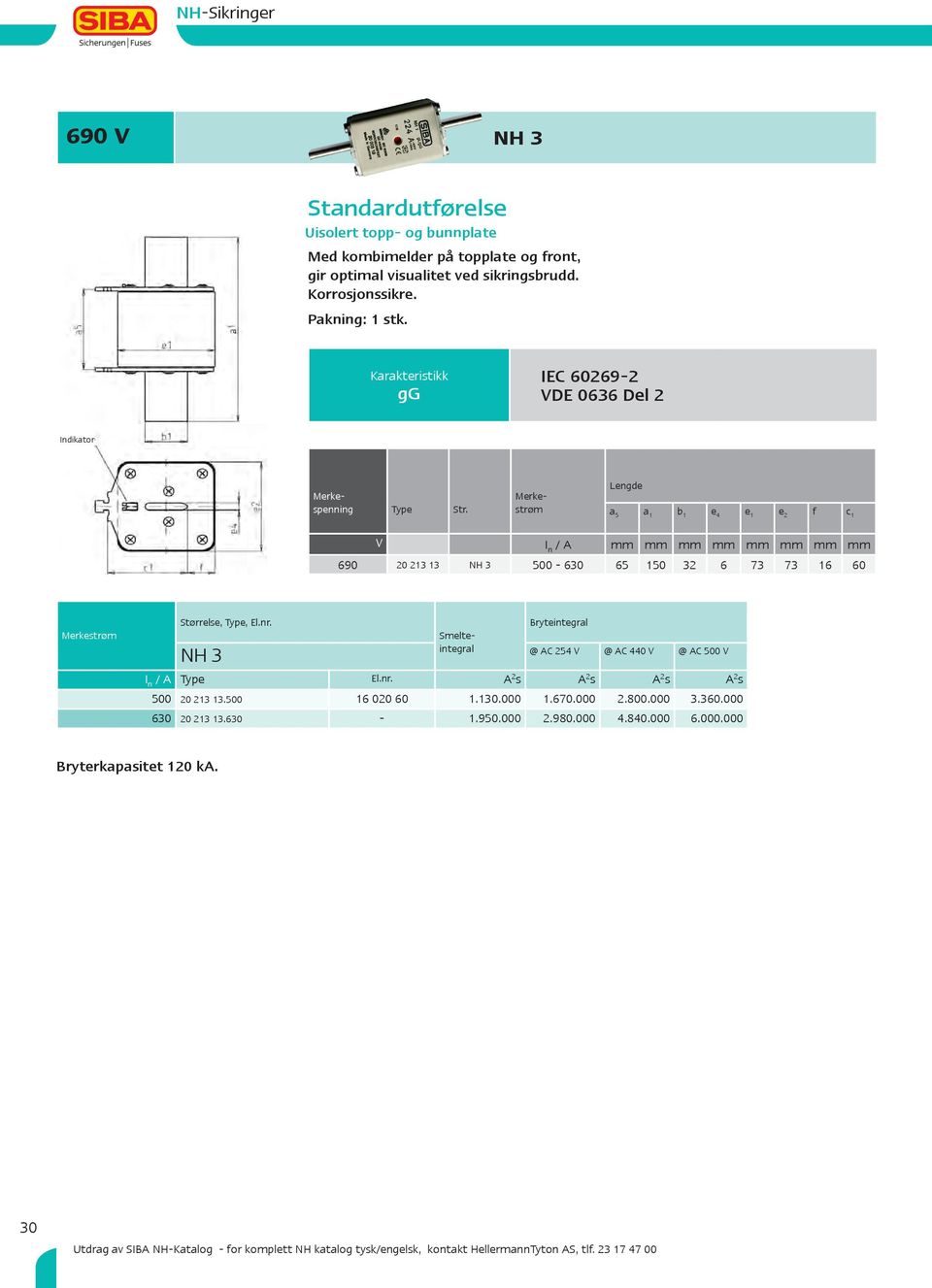 Smelteintegral Merkestr 0 m Lengde a 5 a 1 b 1 e e 1 e f c 1 V I n / A mm mm mm mm mm mm mm mm 90 0 1 1 NH 500-0 5 150 7 7 1 0 Merkestr 0 m St 0 rrelse, Type, El.nr.