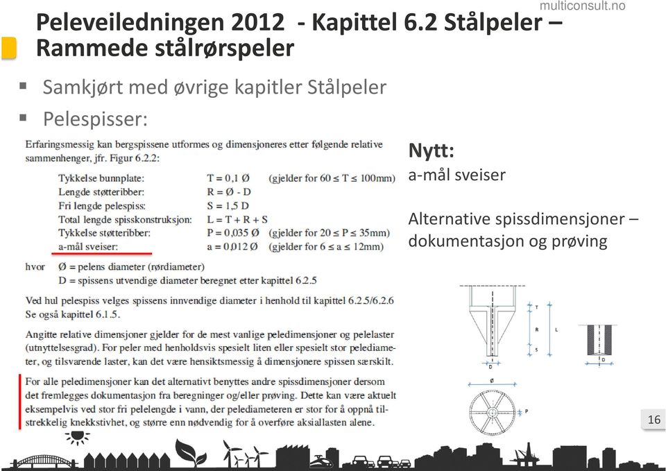 øvrige kapitler Stålpeler Pelespisser: Nytt: a