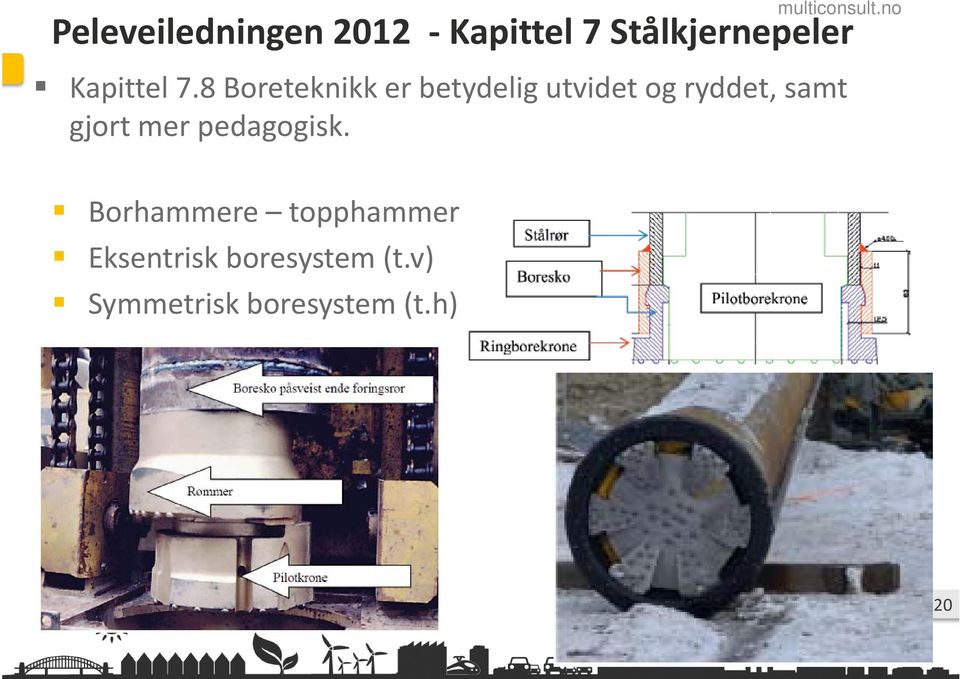 8 Boreteknikk er betydelig utvidet og ryddet, samt gjort