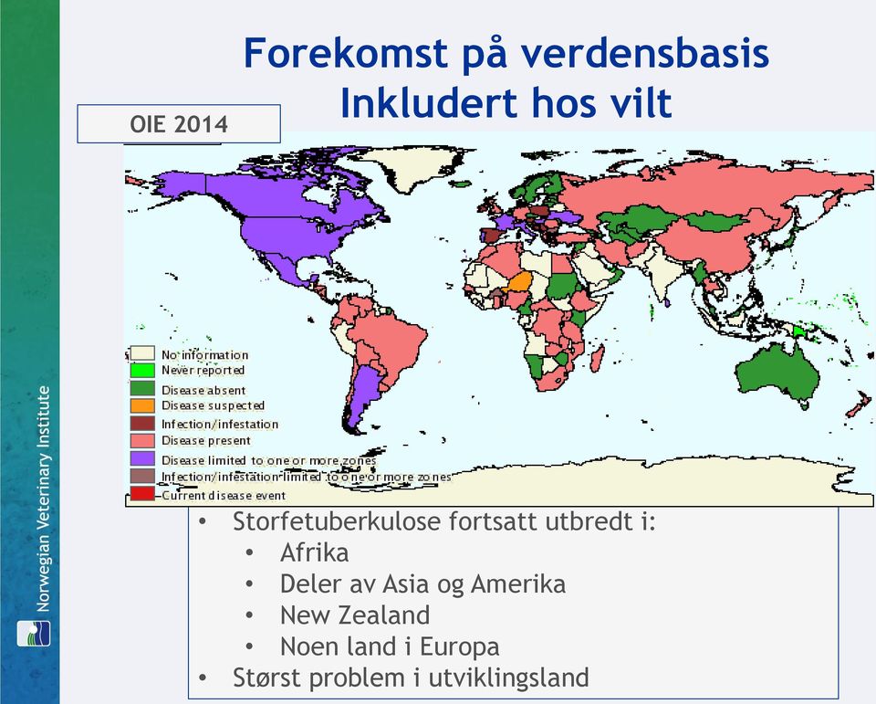 Afrika Deler av Asia og Amerika New Zealand