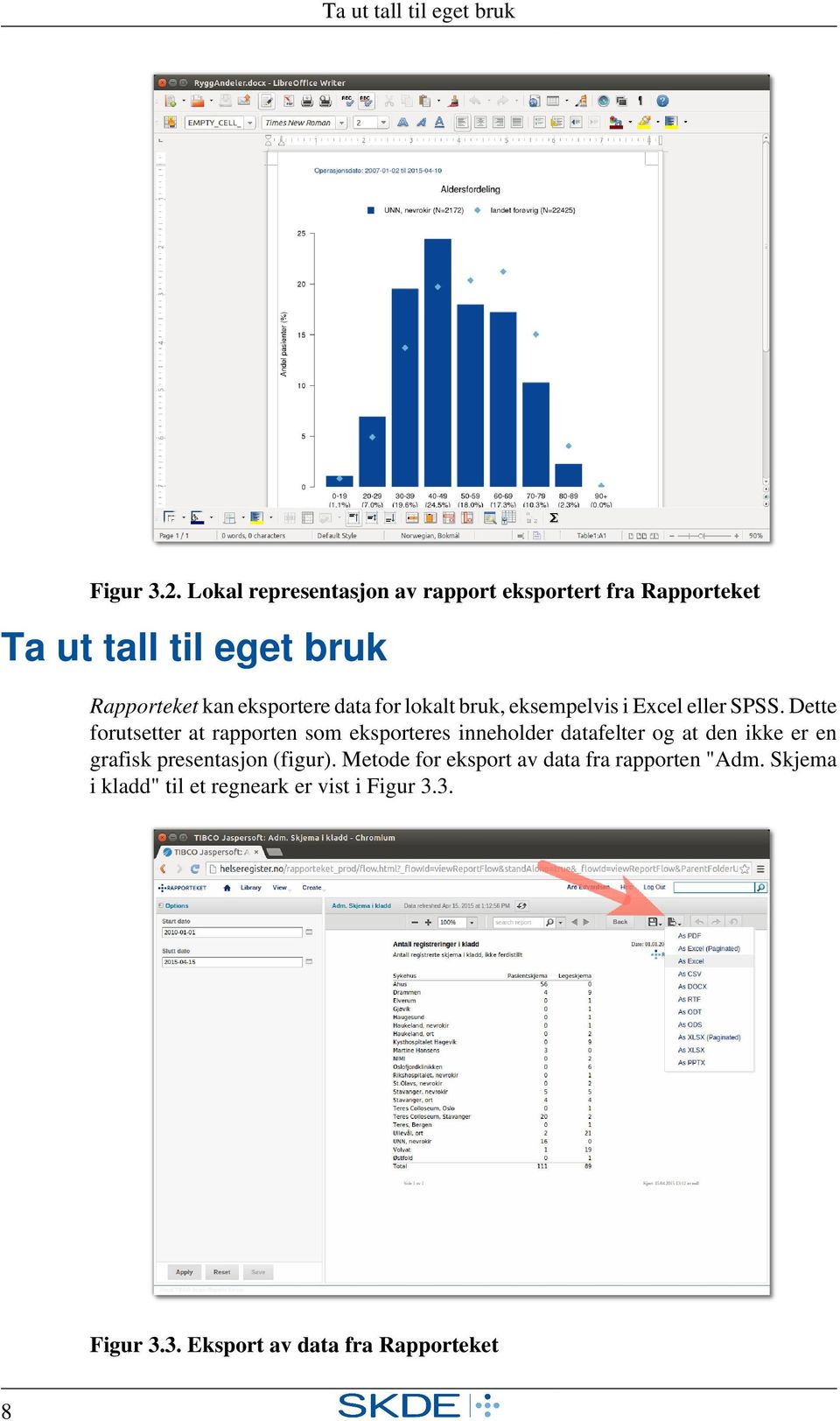 for lokalt bruk, eksempelvis i Excel eller SPSS.