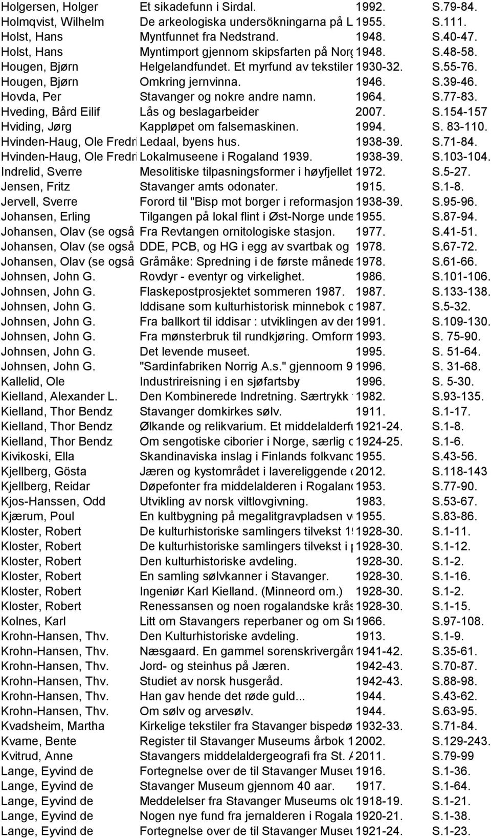 Hovda, Per Stavanger og nokre andre namn. 1964. S.77-83. Hveding, Bård Eilif Lås og beslagarbeider 2007. S.154-157 Hviding, Jørg Kappløpet om falsemaskinen. 1994. S. 83-110.