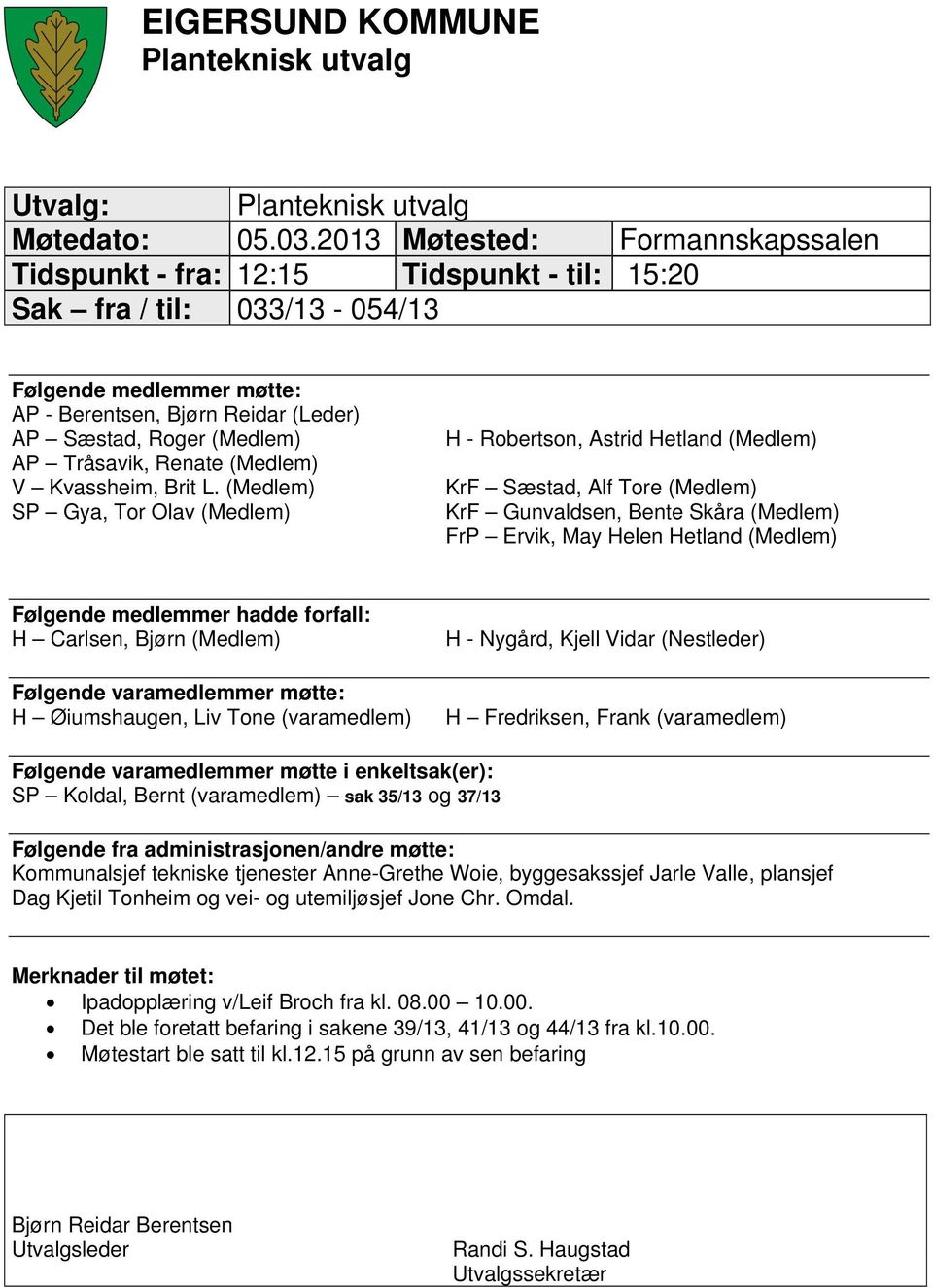 Tråsavik, Renate (Medlem) V Kvassheim, Brit L.