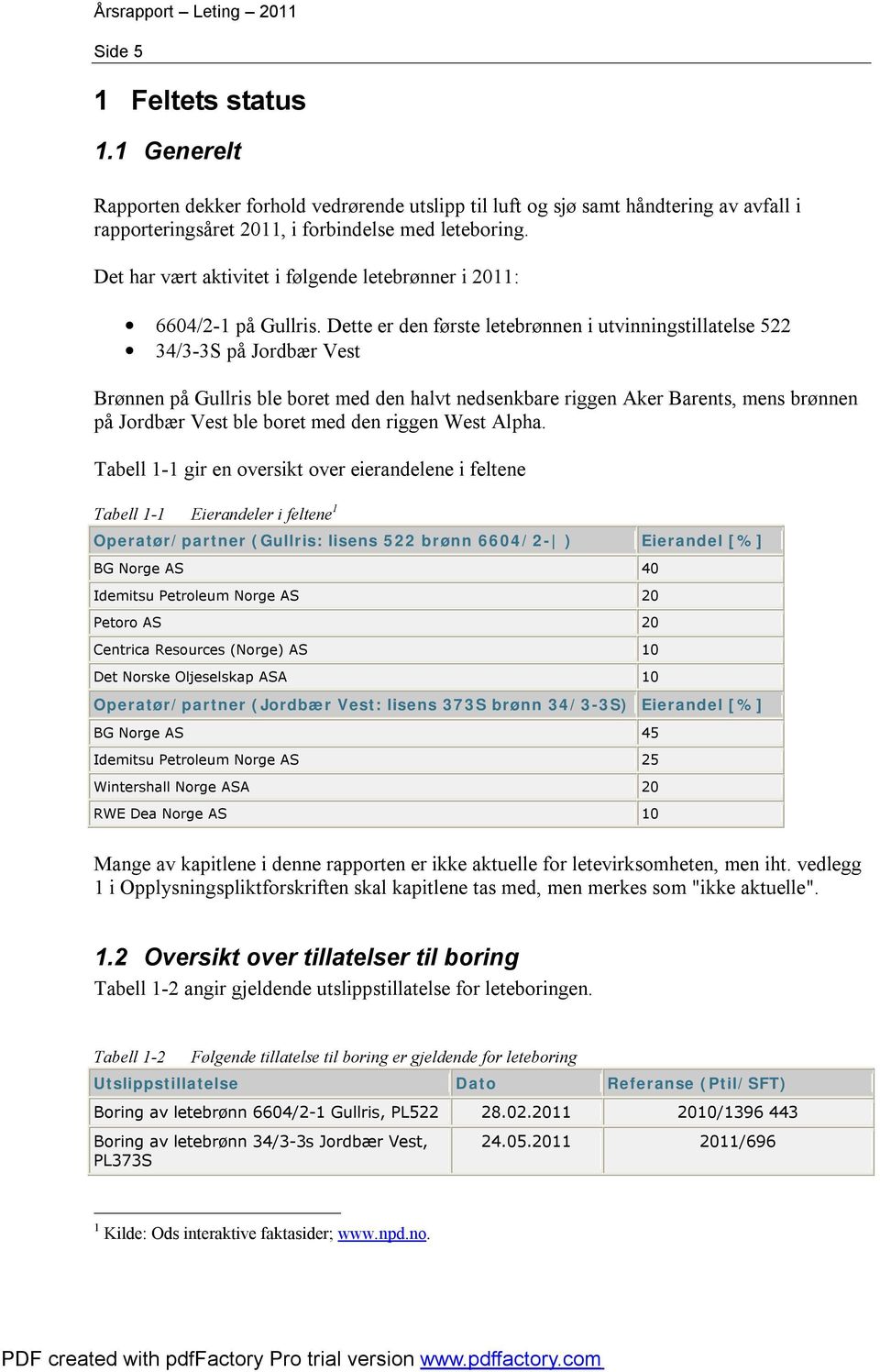 Dette er den første letebrønnen i utvinningstillatelse 522 34/3-3S på Jordbær Vest Brønnen på Gullris ble boret med den halvt nedsenkbare riggen Aker Barents, mens brønnen på Jordbær Vest ble boret