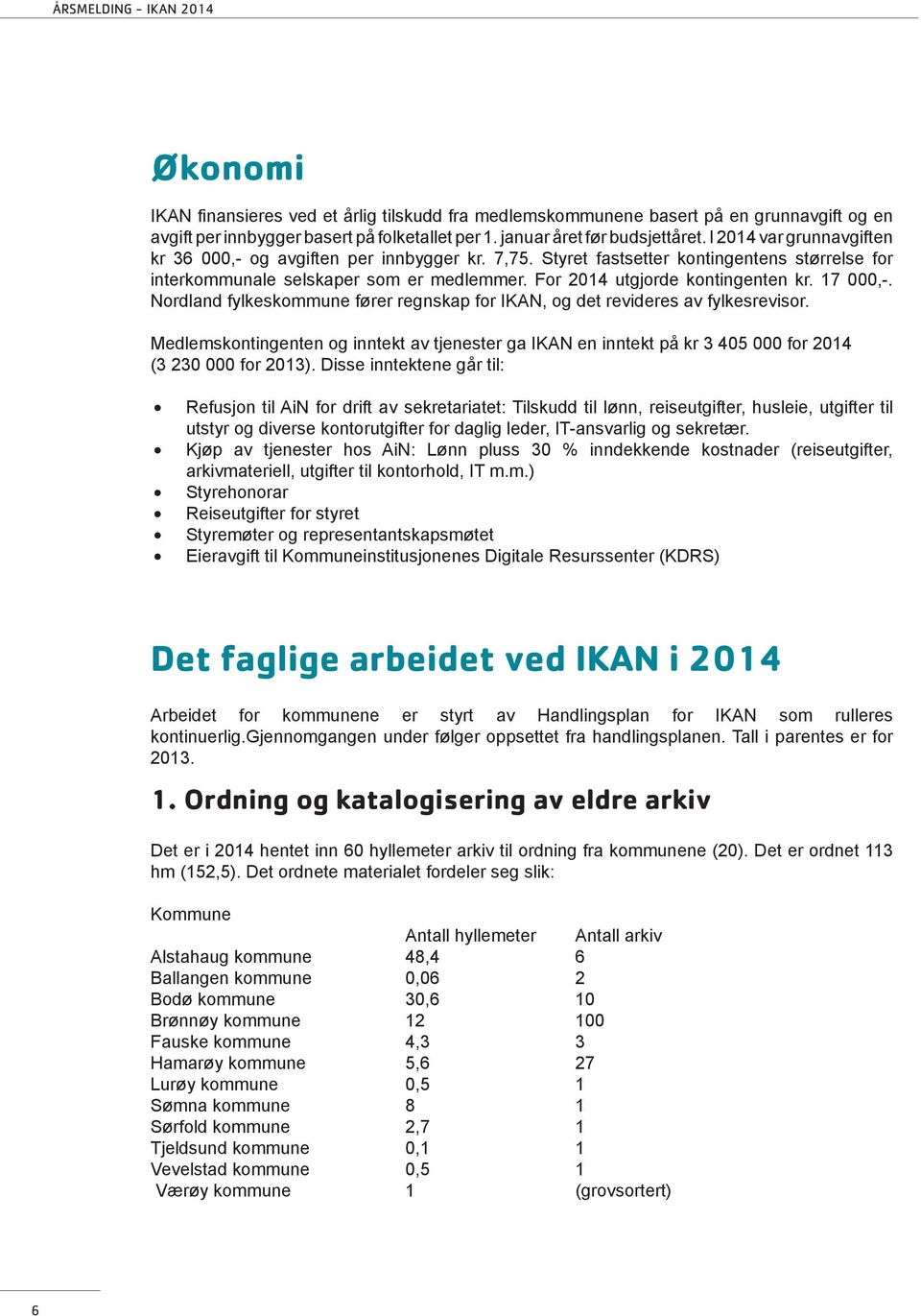 17 000,-. Nordland fylkeskommune fører regnskap for IKAN, og det revideres av fylkesrevisor.