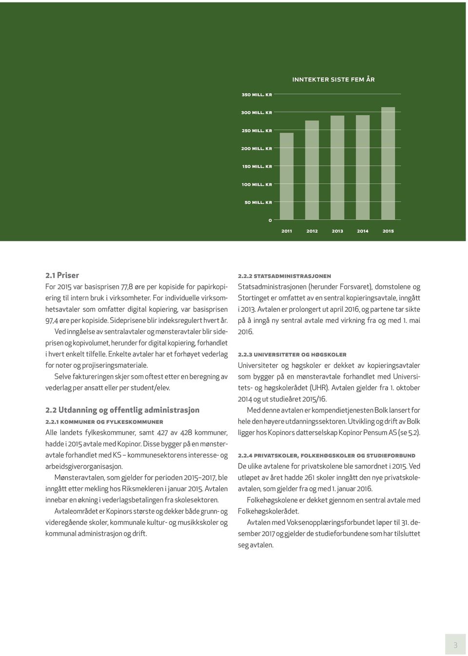 For individuelle virksomhetsavtaler som omfatter digital kopiering, var basisprisen 97,4 øre per kopiside. Sideprisene blir indeksregulert hvert år.