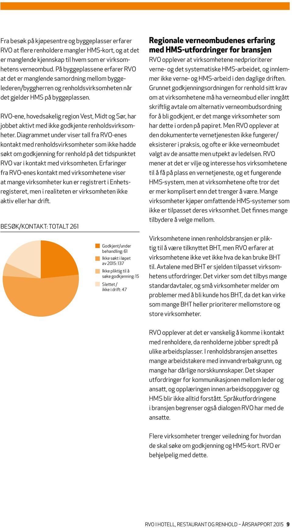 RVO-ene, hovedsakelig region Vest, Midt og Sør, har jobbet aktivt med ikke godkjente renholdsvirksomheter.