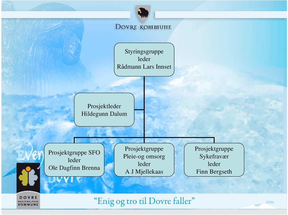 leder Ole Dagfinn Brenna Prosjektgruppe Pleie-og