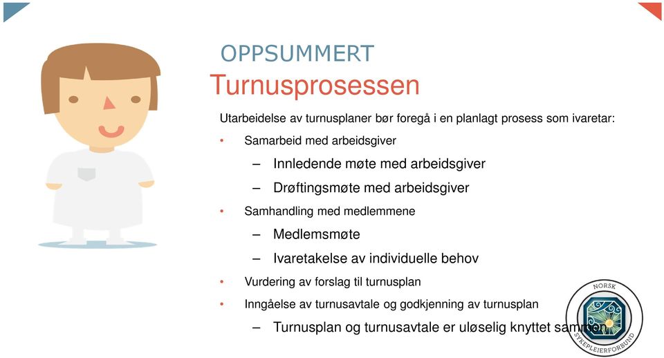 med medlemmene Medlemsmøte Ivaretakelse av individuelle behov Vurdering av forslag til turnusplan