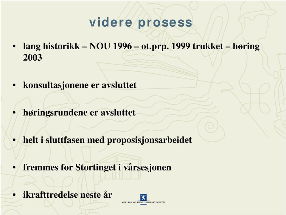 høringsrundene er avsluttet helt i sluttfasen med