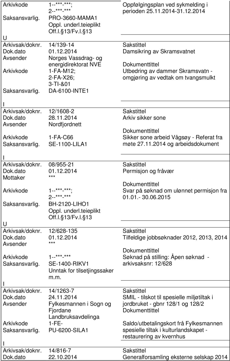 2014 Damsikring av Skramsvatnet Avsender Norges Vassdrag- og energidirektorat NVE 1-FA-M12; 2-FA-X26; 3-T-&01 DA-6100-NTE1 tbedring av dammer Skramsvatn - omgjøring av vedtak om tvangsmulkt