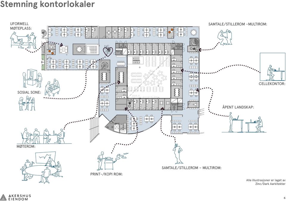 LANDSKAP: MØTEROM: ne plasser) n møtesone 100 % åpent 140 teamplasser F 11-13 29 x 4 pers SAMTALE/STILLEROM - MULTIROM: 4