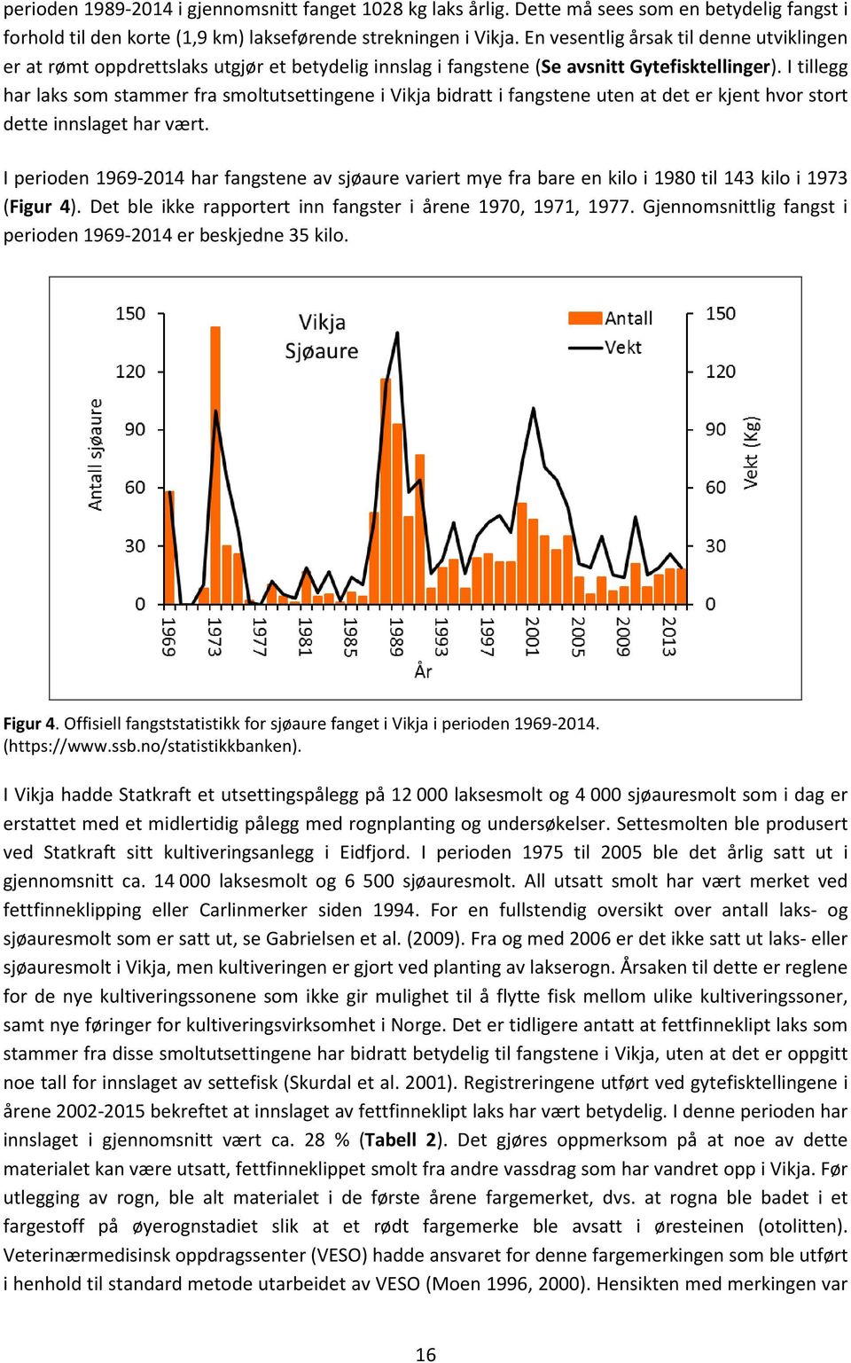 I tillegg har laks som stammer fra smoltutsettingene i Vikja bidratt i fangstene uten at det er kjent hvor stort dette innslaget har vært.