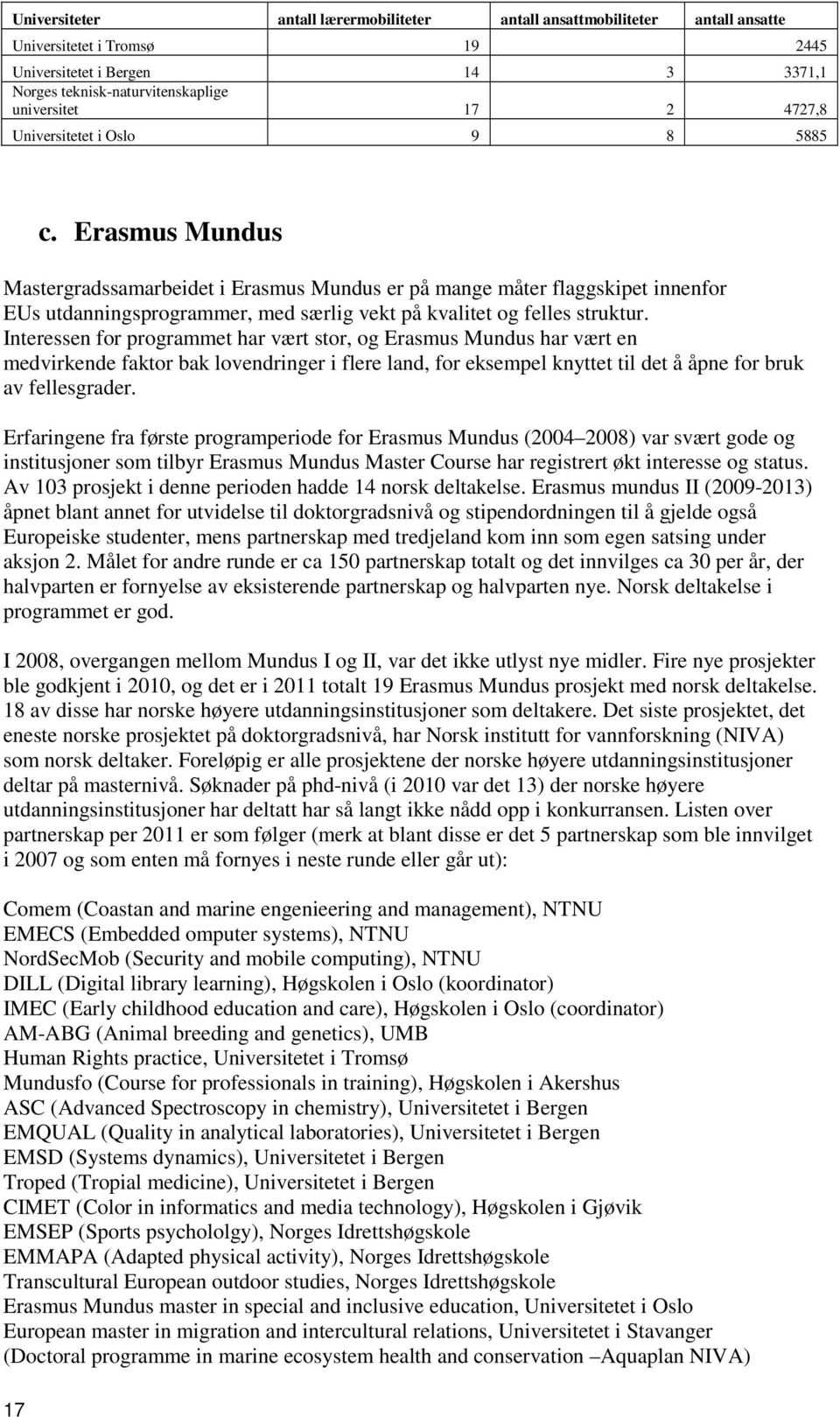 Erasmus Mundus Mastergradssamarbeidet i Erasmus Mundus er på mange måter flaggskipet innenfor EUs utdanningsprogrammer, med særlig vekt på kvalitet og felles struktur.