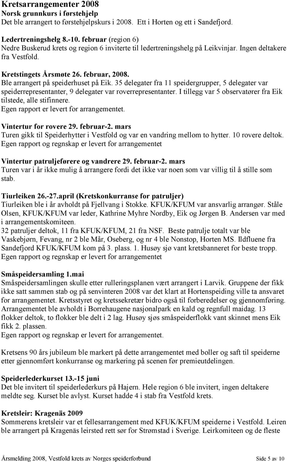 Ble arrangert på speiderhuset på Eik. 35 delegater fra 11 speidergrupper, 5 delegater var speiderrepresentanter, 9 delegater var roverrepresentanter.