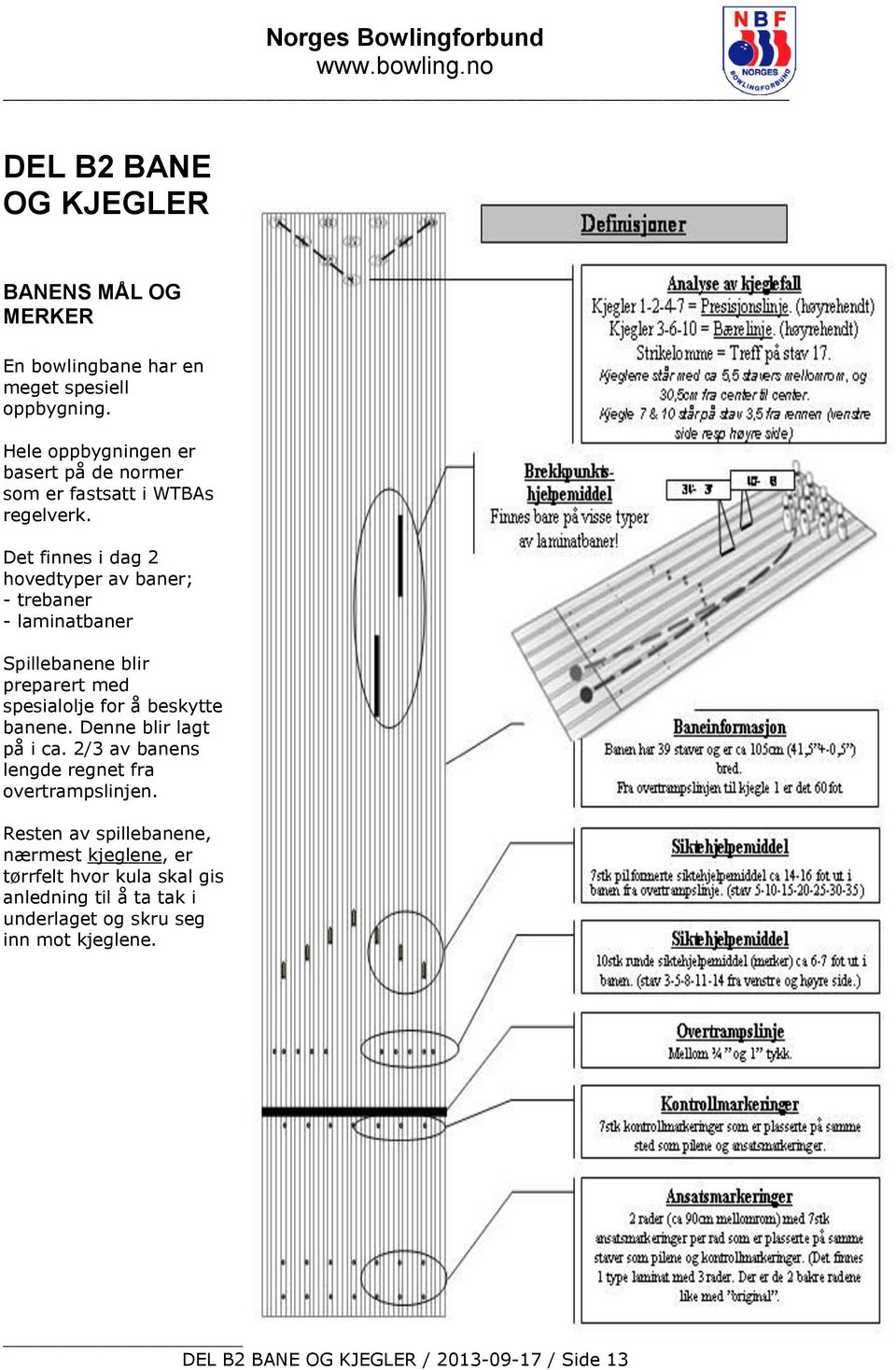 Det finnes i dag 2 hovedtyper av baner; - trebaner - laminatbaner Spillebanene blir preparert med spesialolje for å beskytte banene.