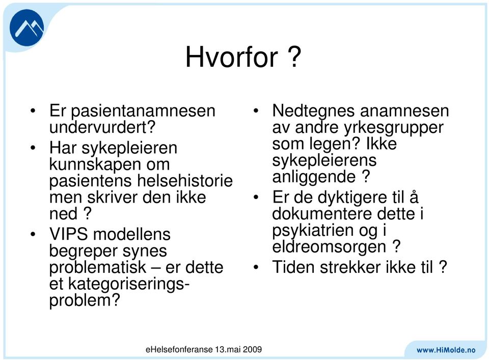 VIPS modellens begreper synes problematisk er dette et kategoriseringsproblem?