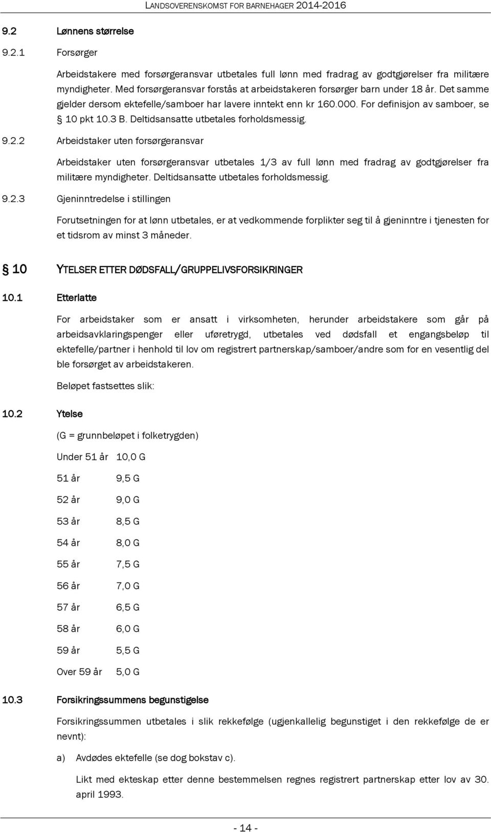 Deltidsansatte utbetales forholdsmessig. 9.2.2 Arbeidstaker uten forsørgeransvar Arbeidstaker uten forsørgeransvar utbetales 1/3 av full lønn med fradrag av godtgjørelser fra militære myndigheter.