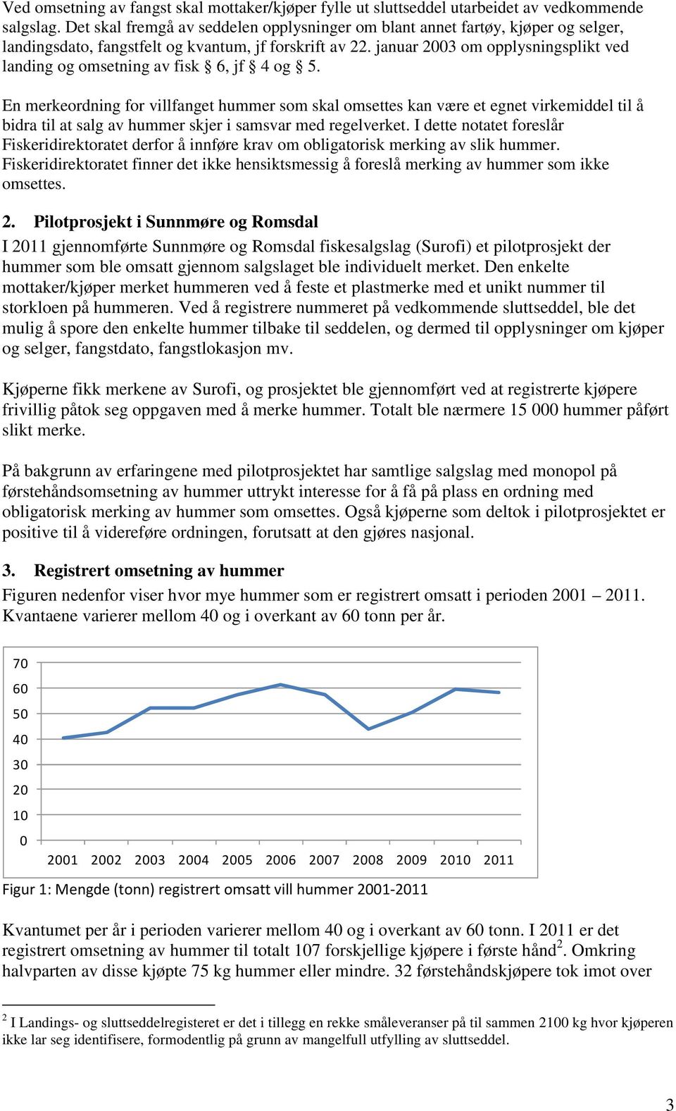 januar 2003 om opplysningsplikt ved landing og omsetning av fisk 6, jf 4 og 5.